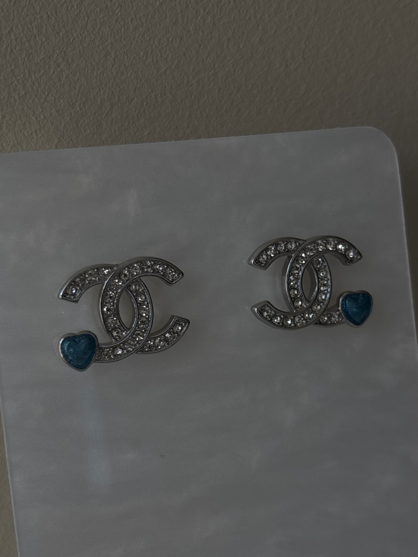 Boucle d’oreille argenté blue