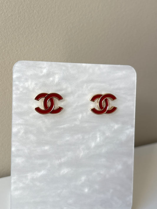 Boucle d’oreille bordeaux